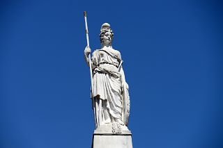 05 Statue Of An Allegory of Liberty By French Sculptor Joseph Dubourdieu Piramide de Mayo Pyramid Plaza de Mayo Buenos Aires